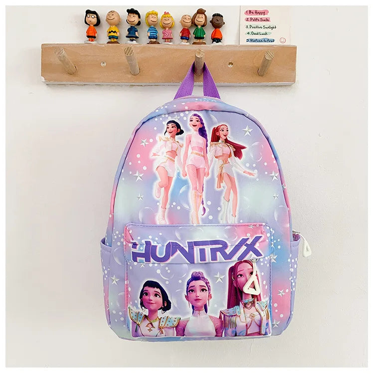 Pink 10-Inch Lightweight Backpack K D H Rumi Mira Zoey HUNTR/X Saja School Bag for Boys And Girls Kindergarten Moch