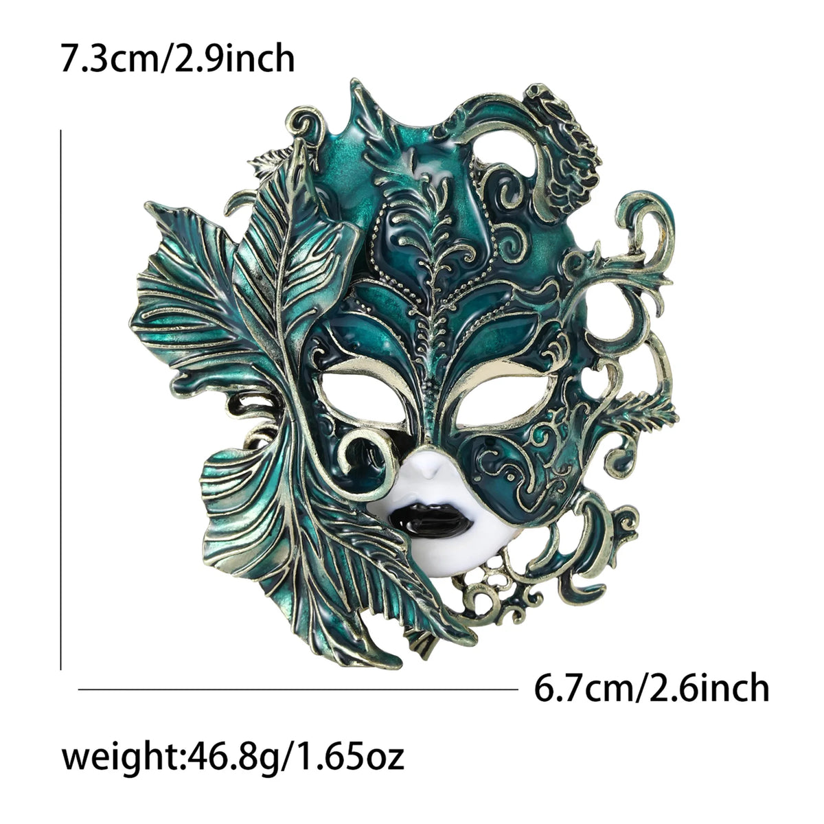 cross-border fashion creative heavy industry enamel drip oil carnival mask brooch alloy personality
