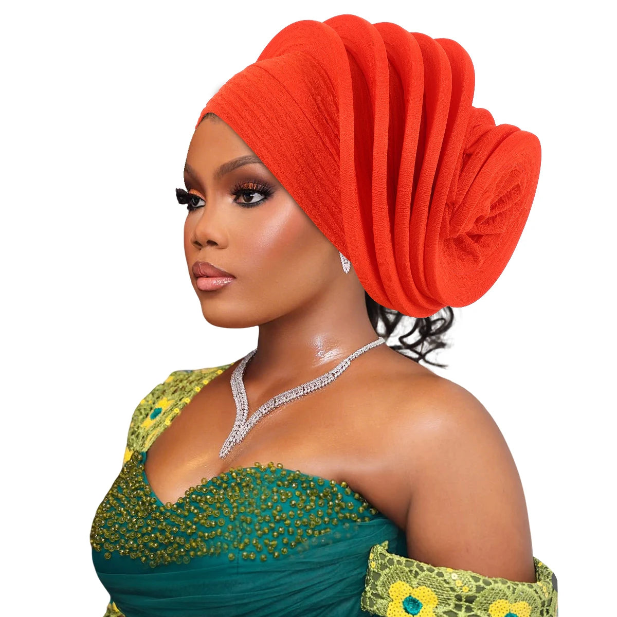 New Design Already Made African Headtie Turban Cap Lady Head Wraps Nigerian Wedding Auto Gele Party Headgear Headpiece Hat
