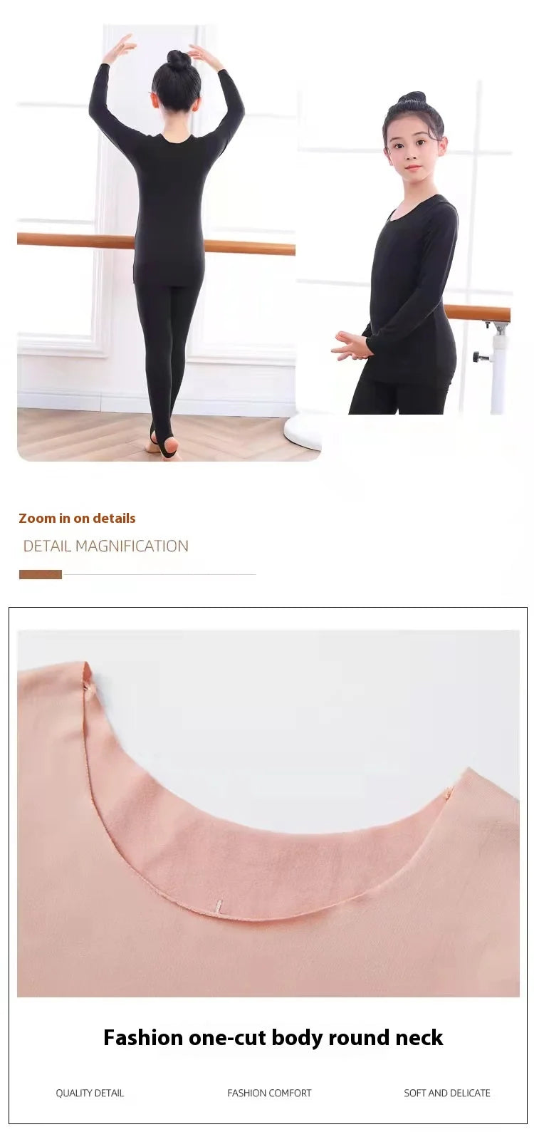 Spring Autumn Dancewear Kids Thermal Underwear Stretchy Girls Tight Underwear 2-14 Years Thin Base Performances Teen Clothes Set