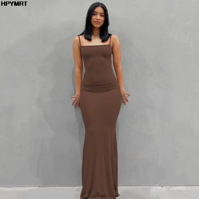 Satin Slip Sleeveless Backless  Maxi Dress