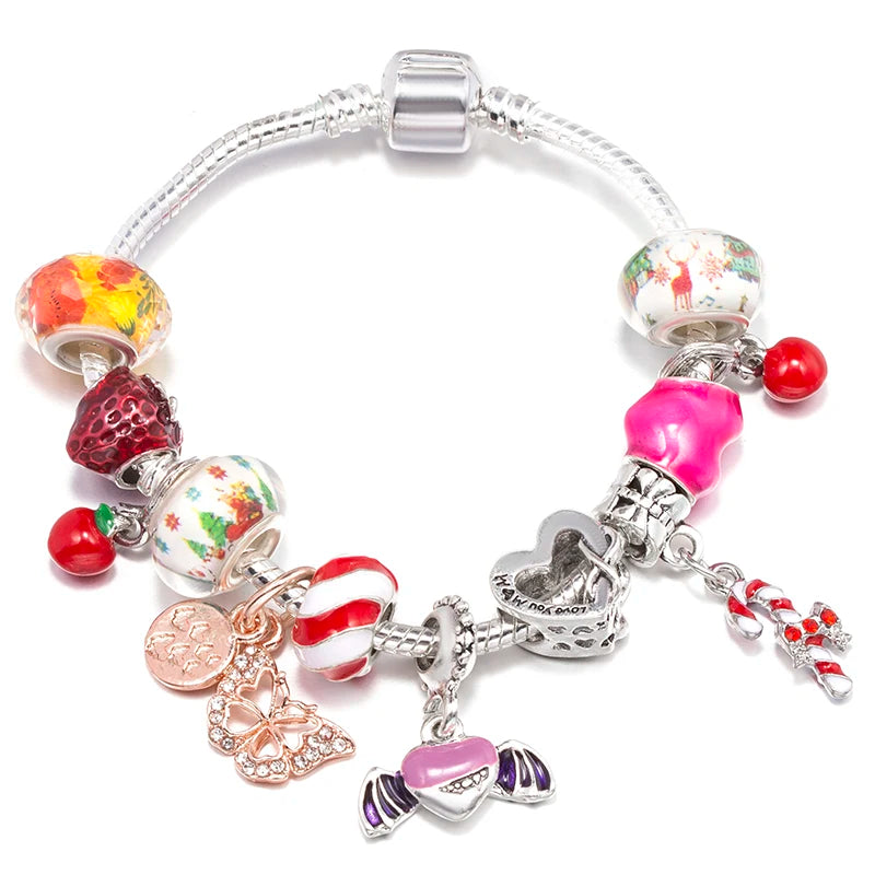Hollow Foot Beads Charm Bracelets