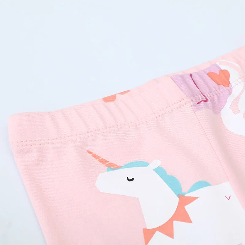 Little maven Baby Girls Leggings Pants Cotton Trousers Toddler Kids Clothes Cartoon Pink Unicorn Children's Clothing Autumn