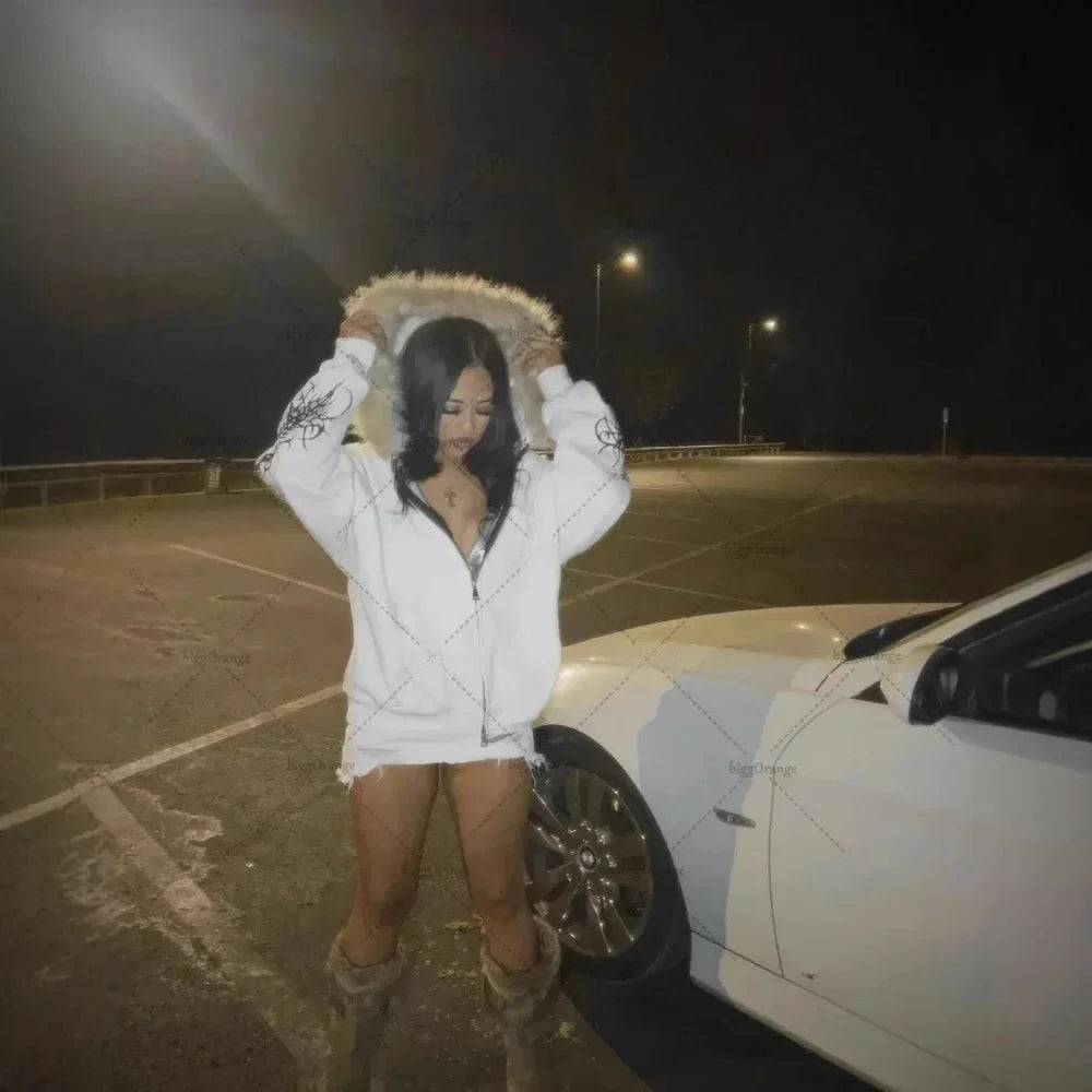 Hooded Open Cardigan Sweatshirt