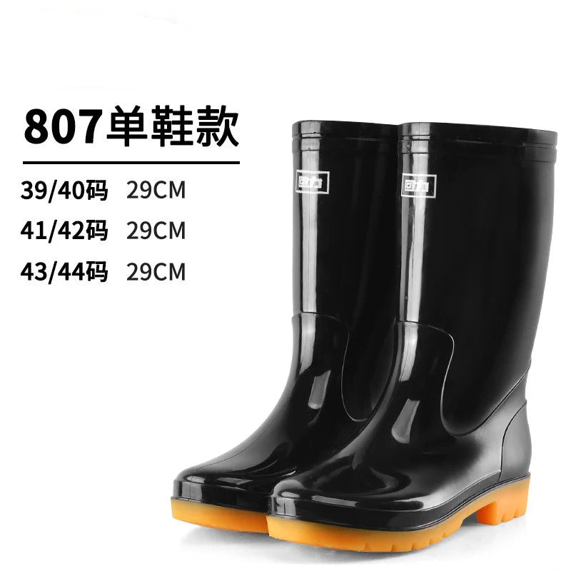 Low High Tube Black Women Men's Rain Boots Waterproof Fishing Boots Couple Non-slip t