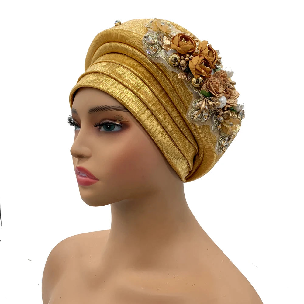 Exquisite Bouquet Turban Cap