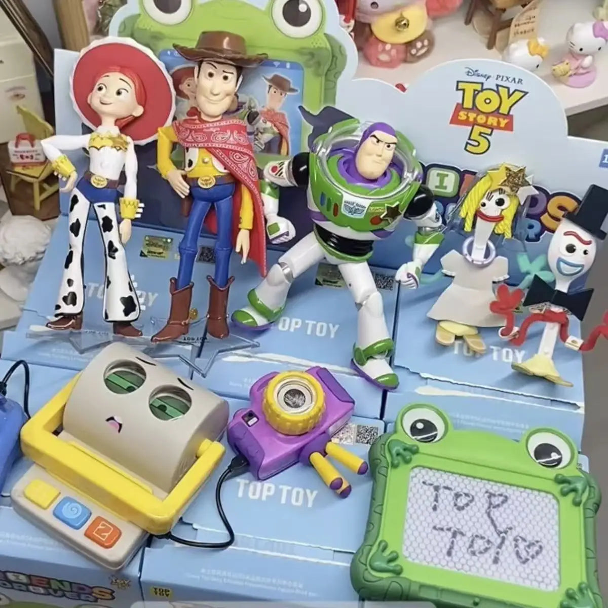 Toptoy Toy Story 5 Forever Friends Blind Box Action Figures Buzz Lightyear Jessie Woody Doll Action Figures Mystery Box Toy Gift