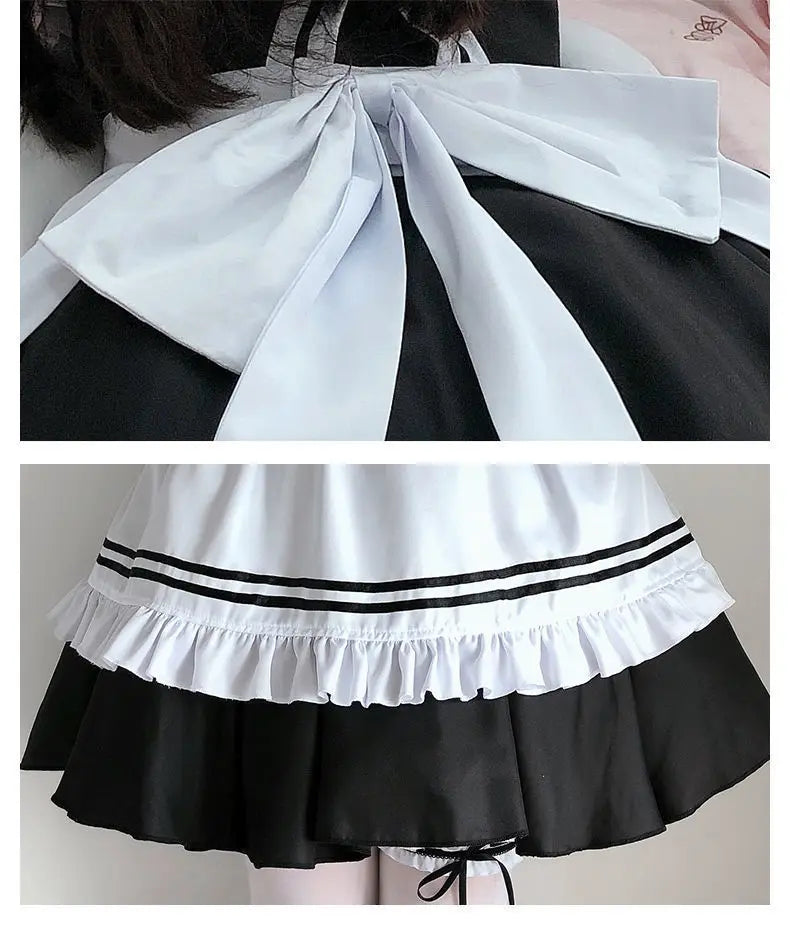 Black Cute Lolita Maid Costumes