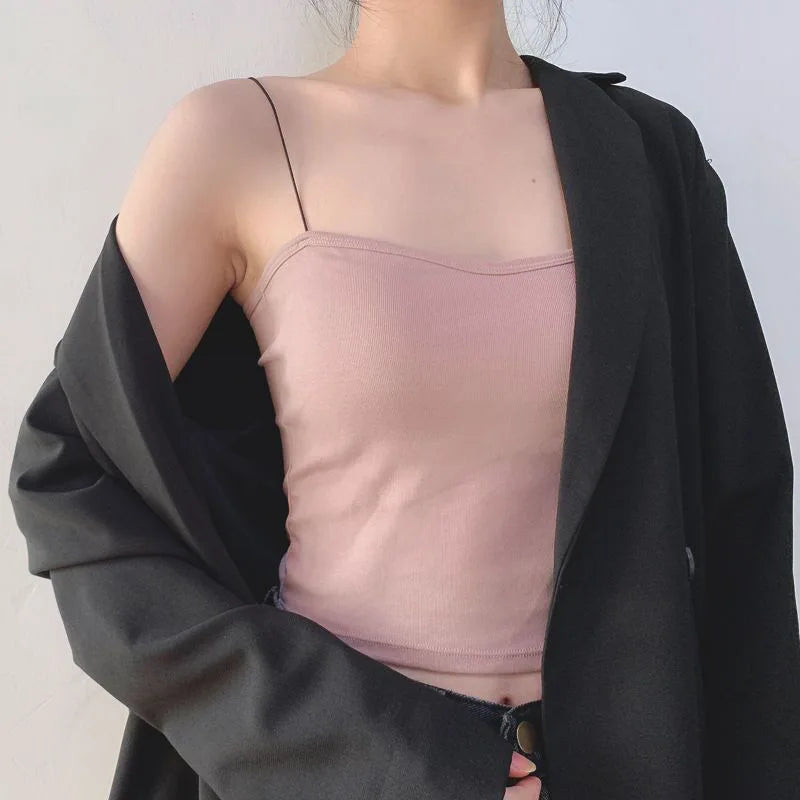 Cotton Bustier With Pads Soft Elastic Wear