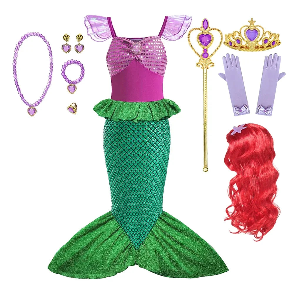 Moana Elsa Princess Dress for Girls Costume Kid Children Cosplay Birthday Carnival Party Outfit Toddler Fancy 2-8Y Birthday Gift