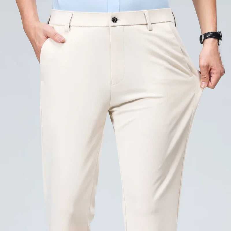Thin Trousers Men Formal Dress Suit Pants