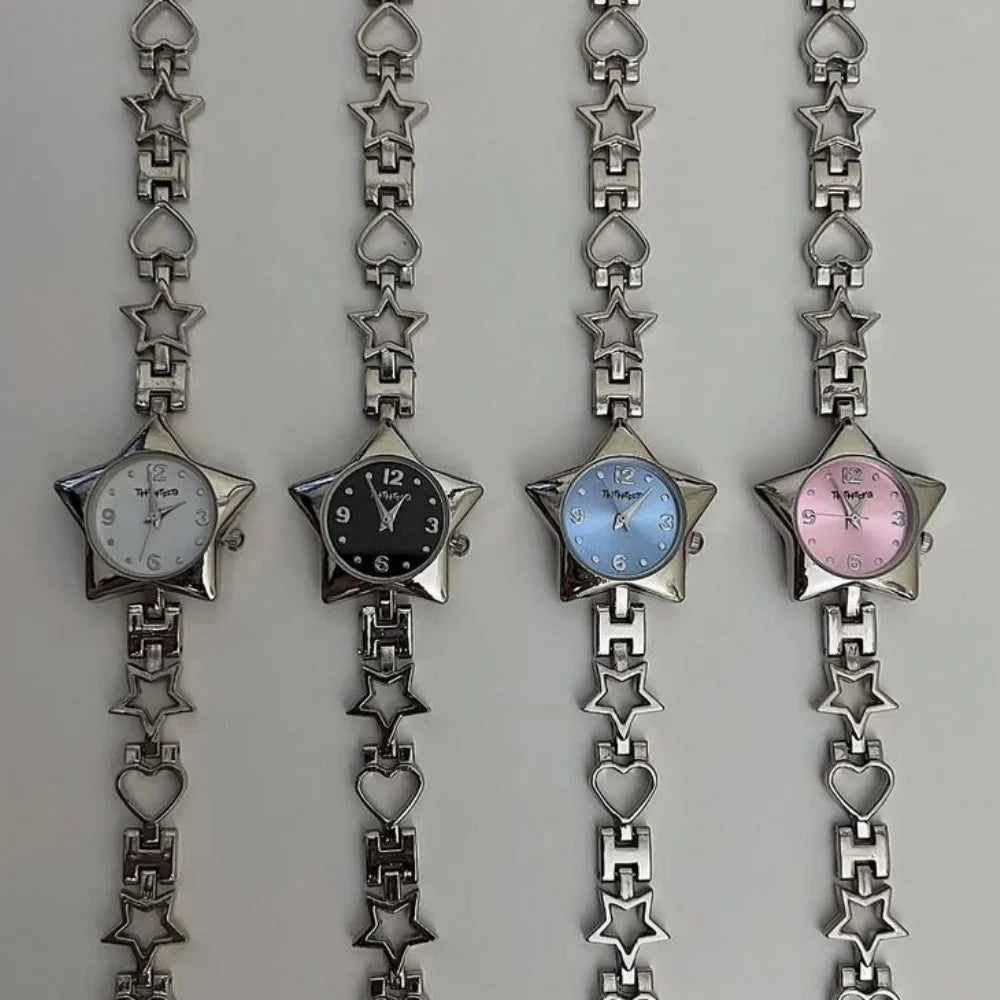 Star Pocket Adjustable Watch Clock Keychain Zinc Alloy