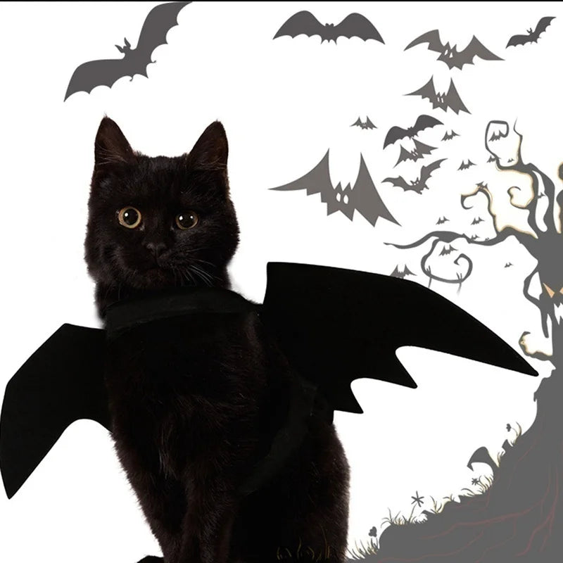 Halloween Cute Pet Clothes Black Bat Wings Harness