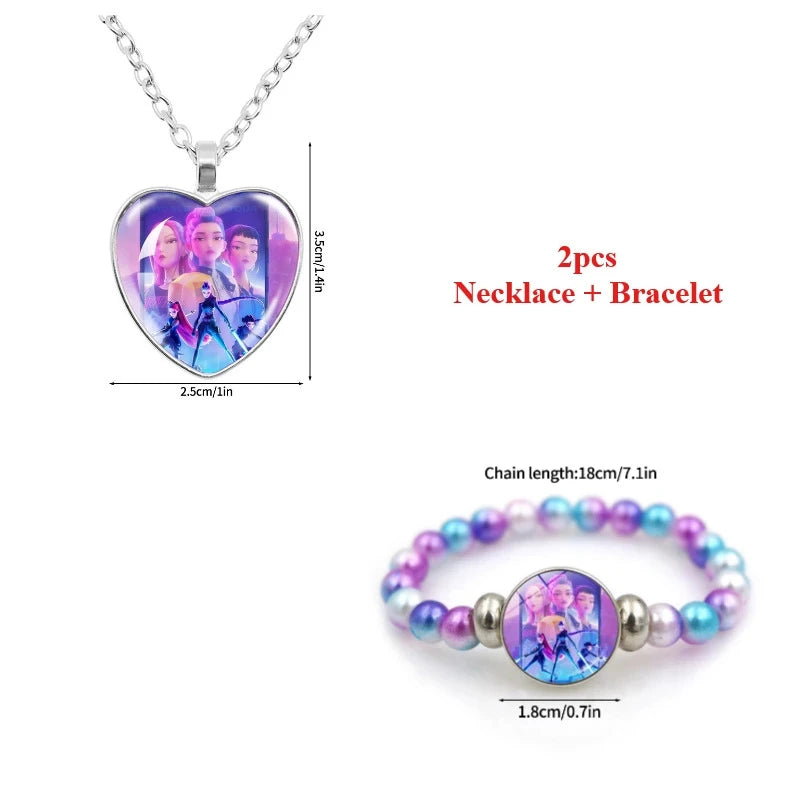 Kpop Rumi Mira Zoey Necklace Bracelet Accessories 2pcs