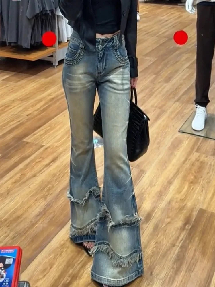 Jeans  High Waist Tapered Bell Bottoms