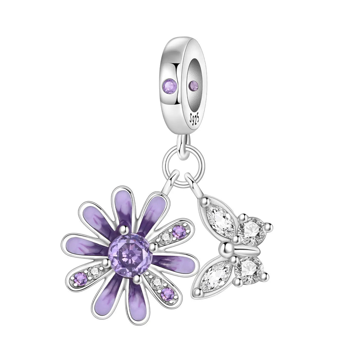Purple Series 925 Sterling Silver Dreamy Lily Flower