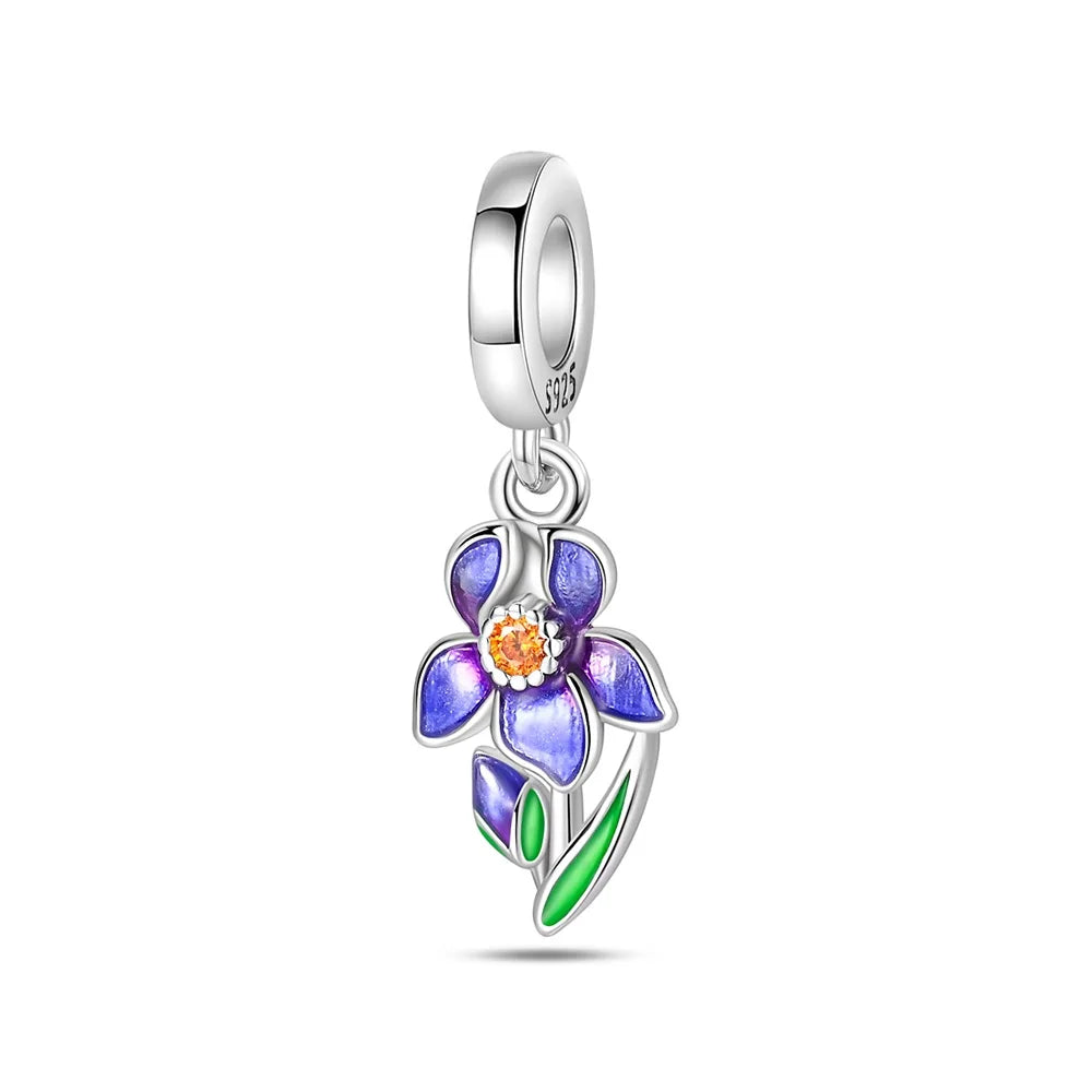 Purple Series 925 Sterling Silver Dreamy Lily Flower