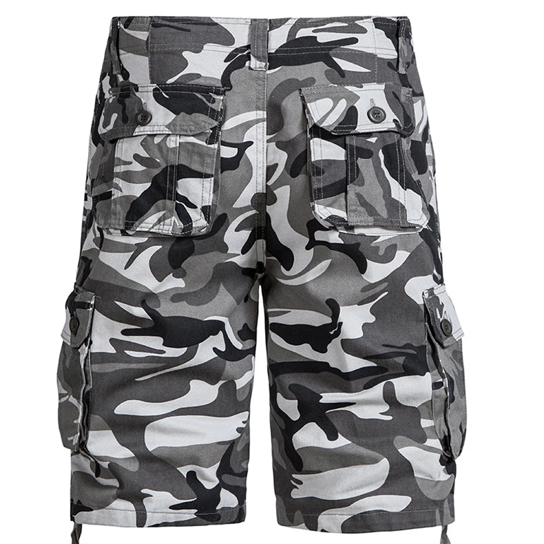 Men's Camo Shorts Summer Casual Half Pants Camouflage Outdoor Sports Short Pants Side Pocket Cotton Breathable Shorts