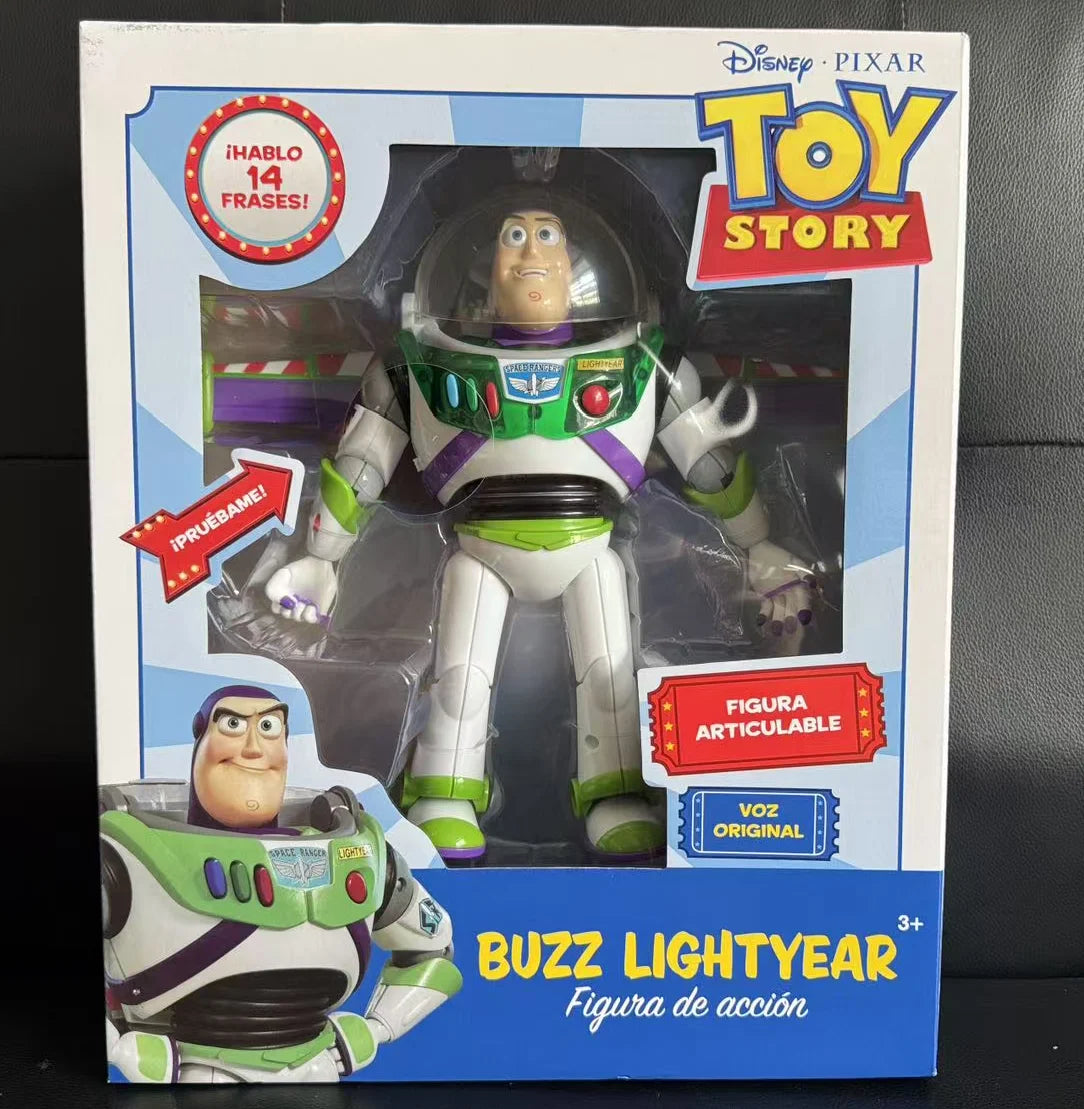 25CM Disney Pixar Toy Story 4 Talking Spanish Buzz Lightyear Woody Jessie Interactive Action Figure Toys Christmas Gift