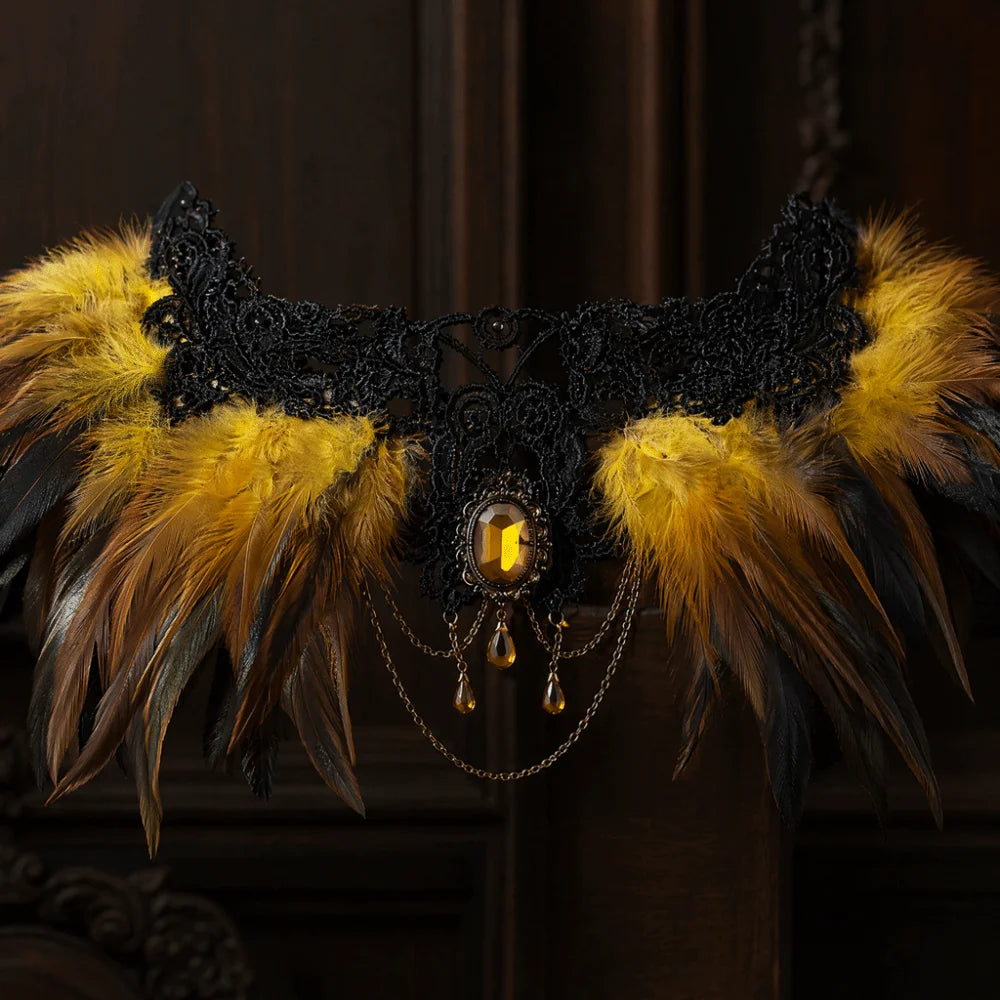Black Halloween Feather Cloak
