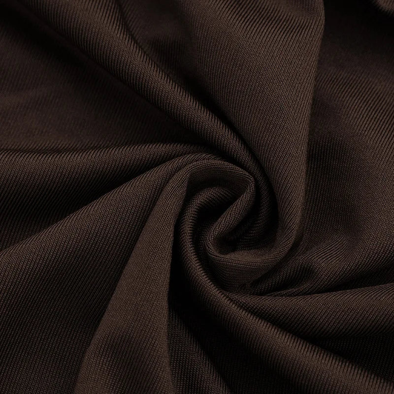 Metal Ring Halter Dress Cowl Neck Bodycon