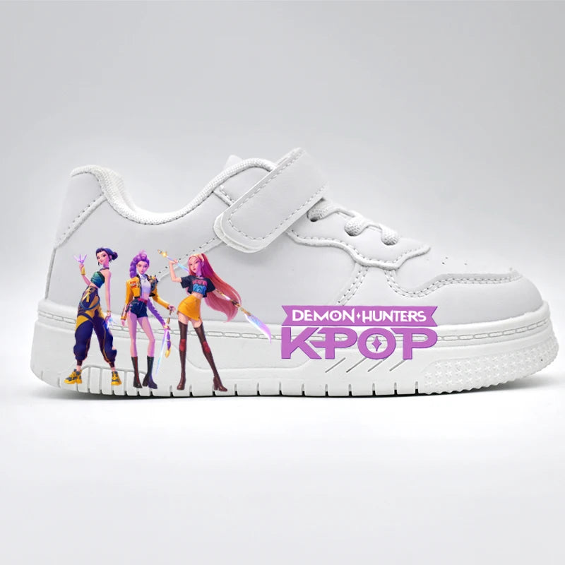 Kids New Design KPOP White Sport Shoes Boys Girls Anti-slip Breathable Sneakers