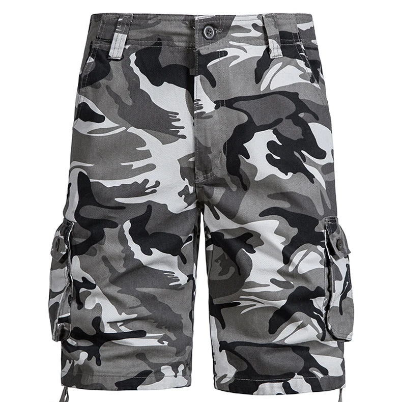 Men's Camo Shorts Summer Casual Half Pants Camouflage Outdoor Sports Short Pants Side Pocket Cotton Breathable Shorts