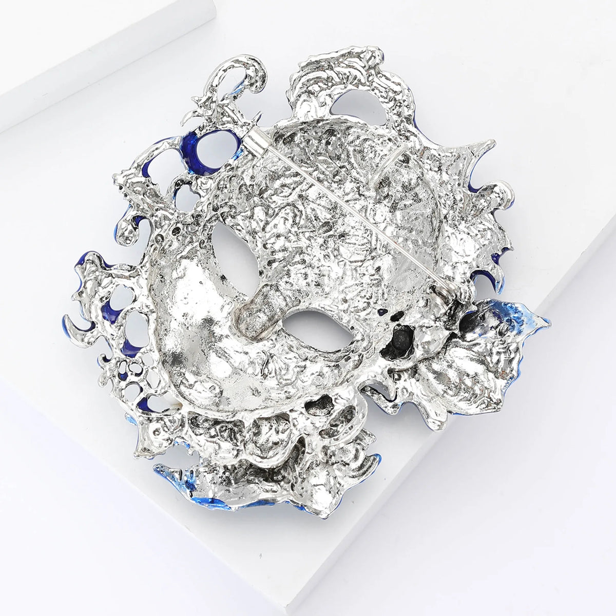 cross-border fashion creative heavy industry enamel drip oil carnival mask brooch alloy personality