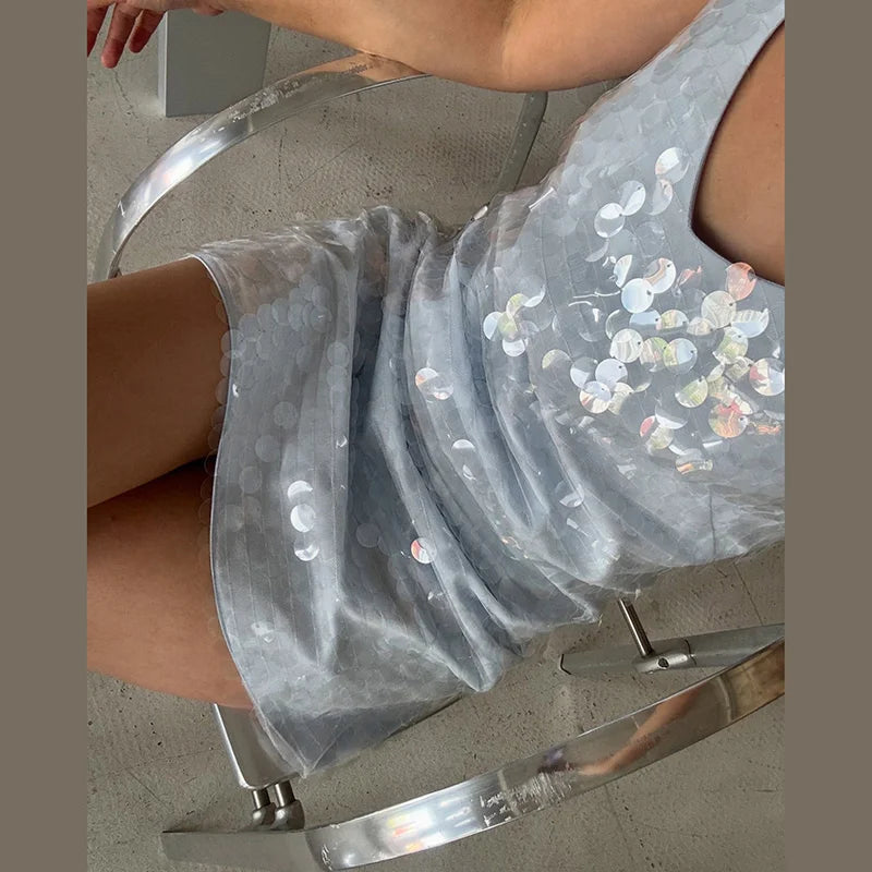 Sling Hollow Out Waist-Closed Mini Dress