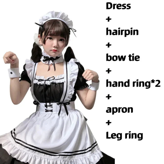 Black Cute Lolita Maid Costumes