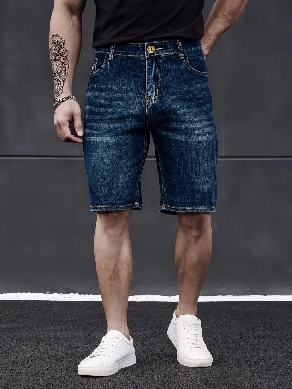 2026 Classic Style Men's Slim Denim Shorts Summer New Business Fashion Thin Stretch Short Casual Pants Male Size 40