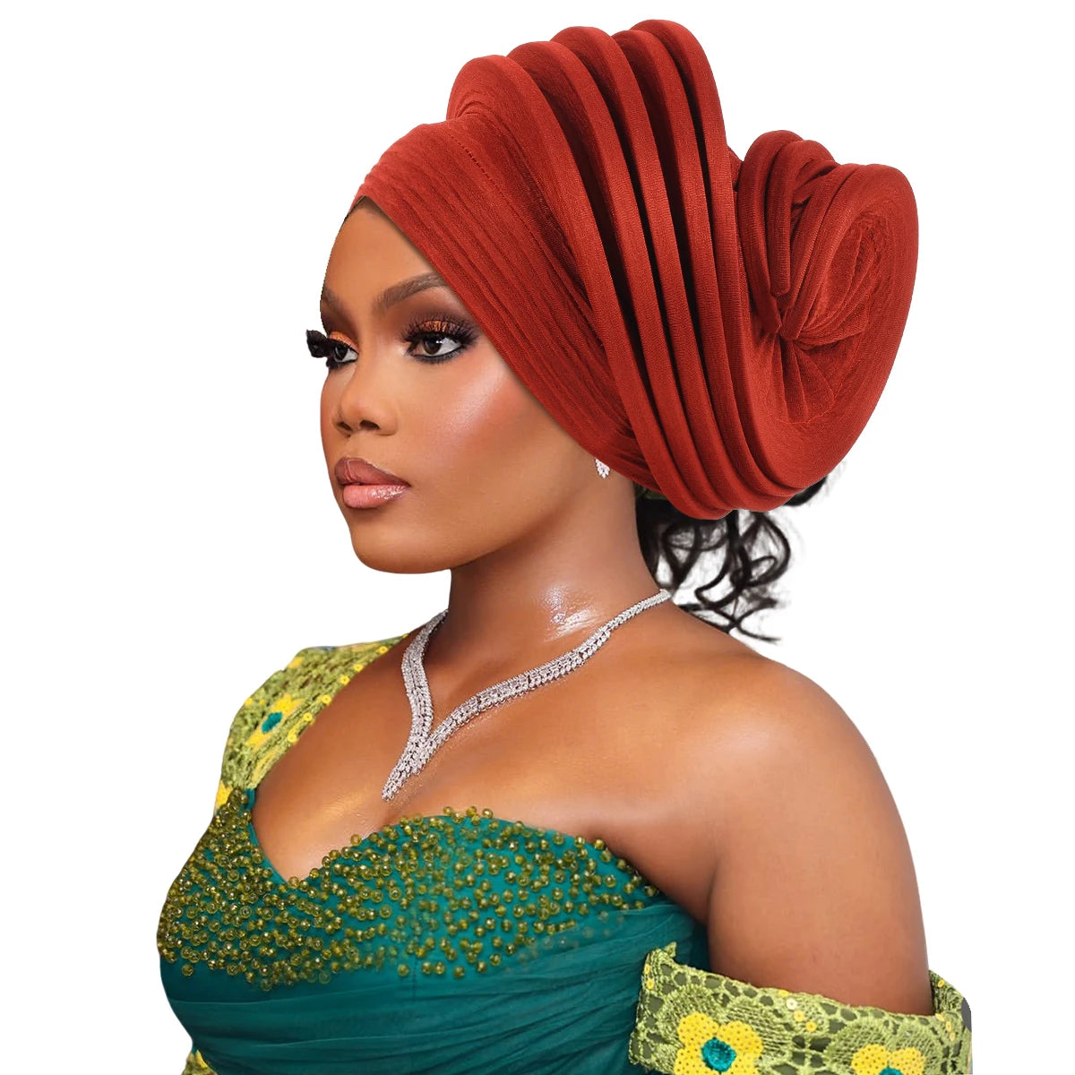 New Design Already Made African Headtie Turban Cap Lady Head Wraps Nigerian Wedding Auto Gele Party Headgear Headpiece Hat