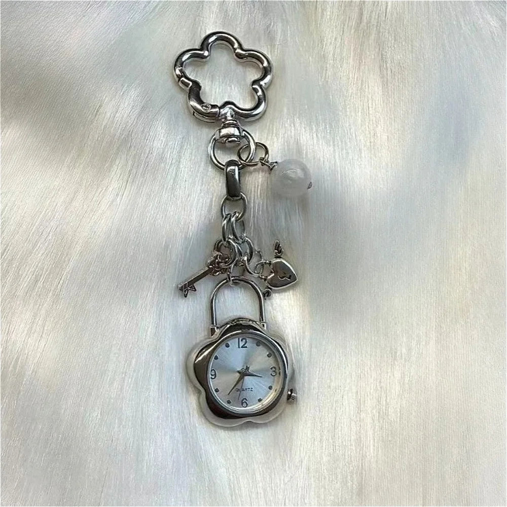 Star Pocket Adjustable Watch Clock Keychain Zinc Alloy