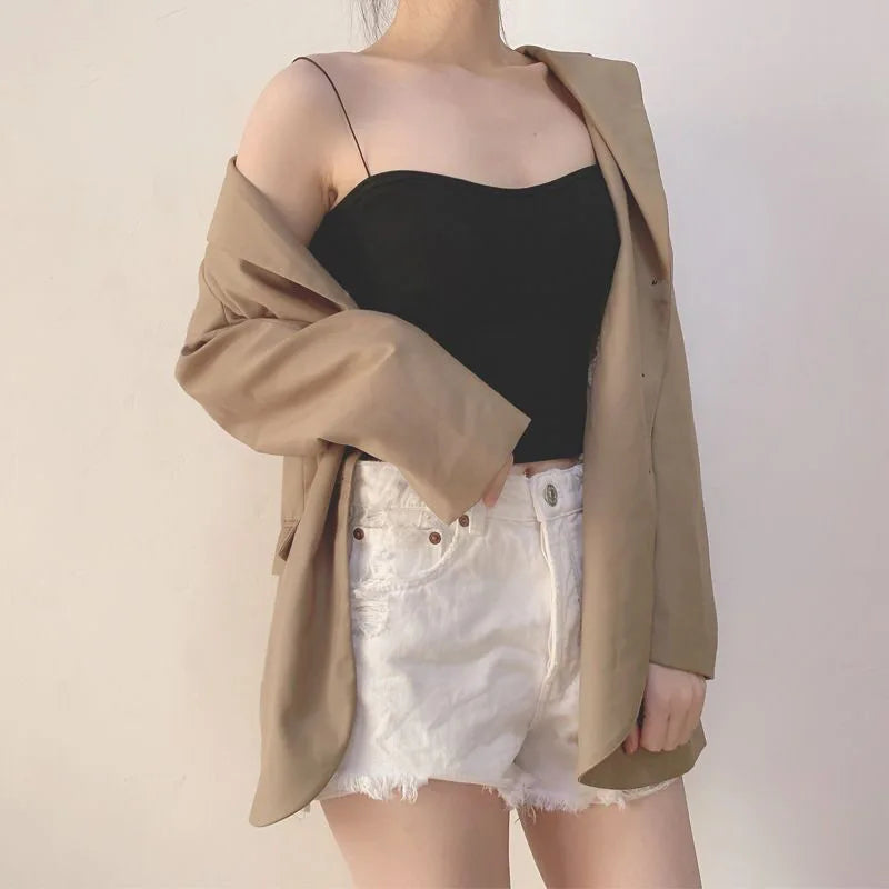 Cotton Bustier With Pads Soft Elastic Wear