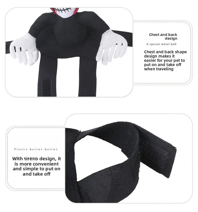 Halloween Pet Dog Costume Skeleton Reaper Rider