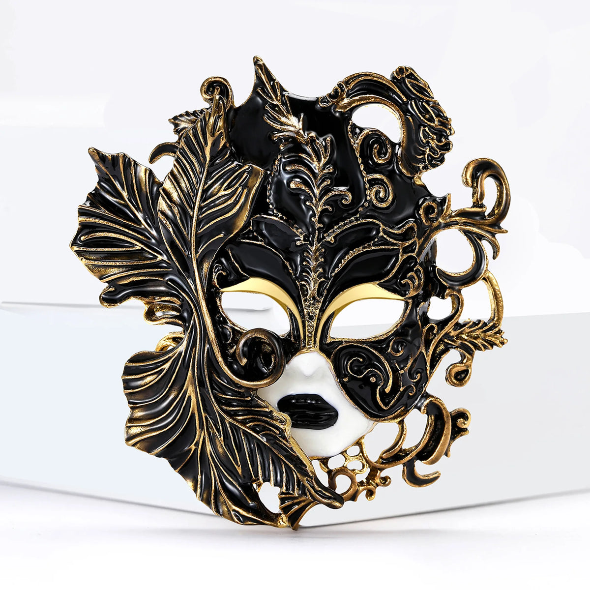 cross-border fashion creative heavy industry enamel drip oil carnival mask brooch alloy personality