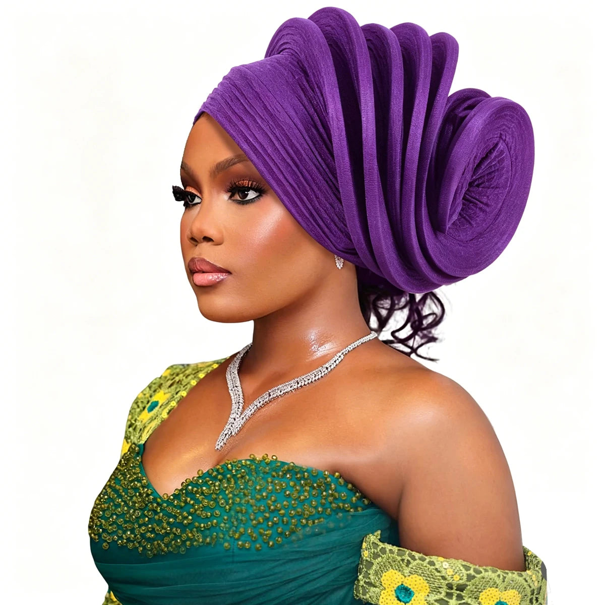 New Design Already Made African Headtie Turban Cap Lady Head Wraps Nigerian Wedding Auto Gele Party Headgear Headpiece Hat
