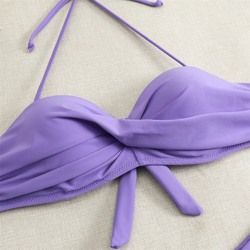 Bikini Swimsuit High Waist Thong Bathing Suit Two Pieces