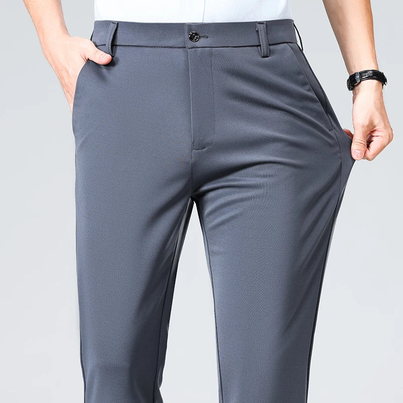 Thin Trousers Men Formal Dress Suit Pants