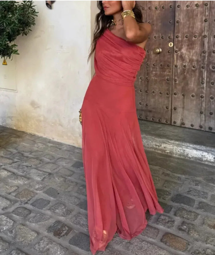 Tube Top Mesh Stitching Dress