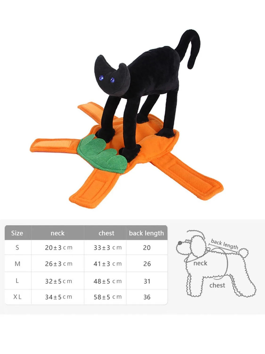 Halloween Pet Costume Pumpkin Black Cat