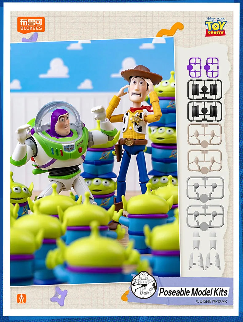 BLOKEES Original Toy Story Disney Pixar Woody Buzz Lightyear Jessie Rex Bullseye Alien Action Figures Assemble Model Toys Gift