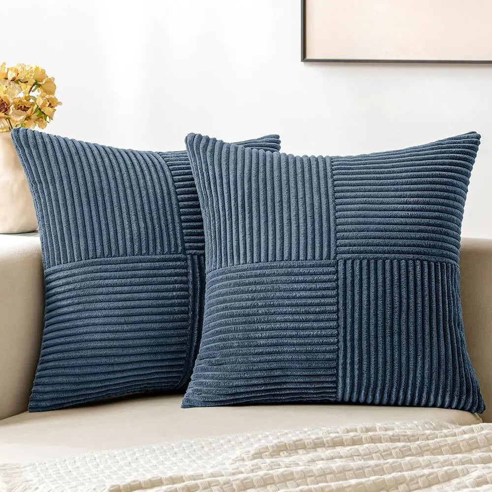 Green Corduroy Striped Decorative Throw Pillow Cover 45x45CM Mordern Spring Nordic Pillow Cases for Couch Sofa Living Room Bed