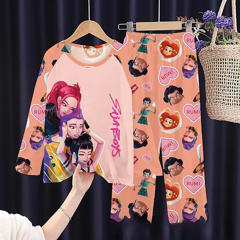 New  Pijamas Long Sleeve Print Cartoon
