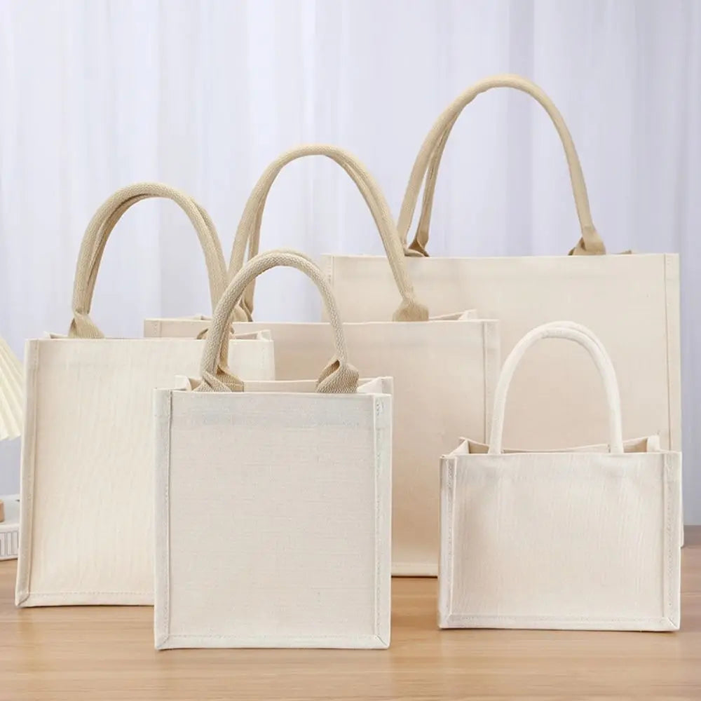 Hand Drawn Canvas Bag Reusable Large Capacity