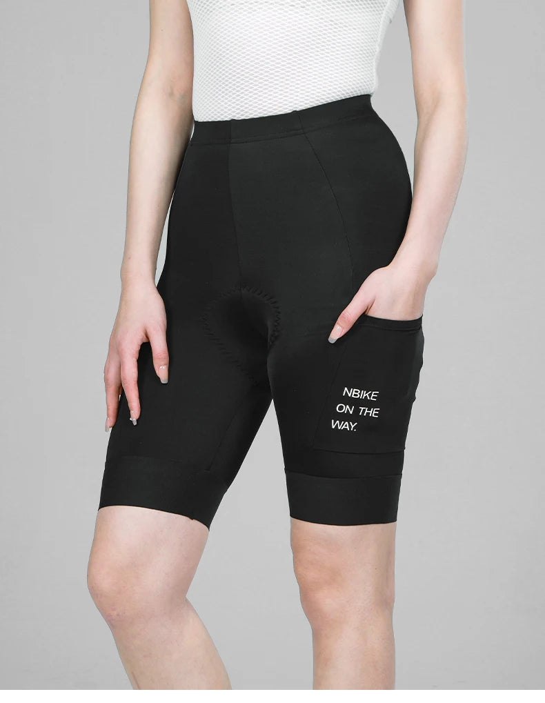 INBIKE Cycling Shorts Women's Summer New High-waist Pocket Bicycle Road MTB Outdoor Cycling Breathable Shock-absorbing Bib Short