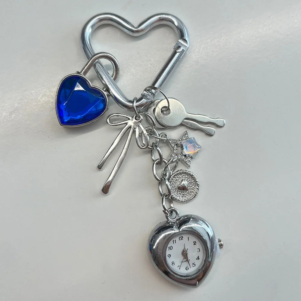 Star Pocket Adjustable Watch Clock Keychain Zinc Alloy