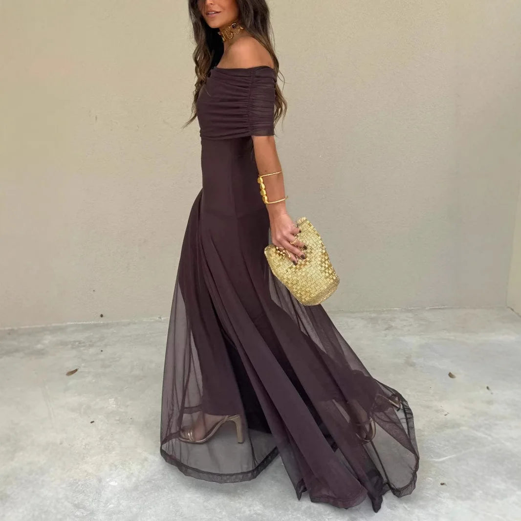 Tube Top Mesh Stitching Dress