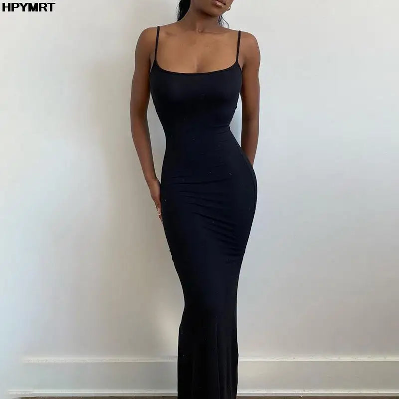 Satin Slip Sleeveless Backless  Maxi Dress