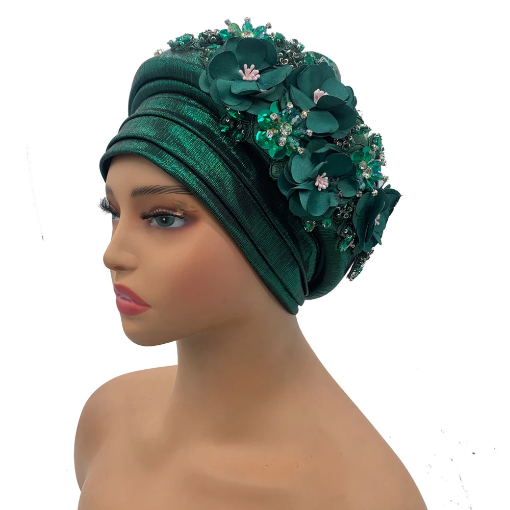 Exquisite Bouquet Turban Cap